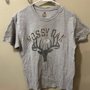 Mossy Oak Heather Gray Deer Graphic Tee